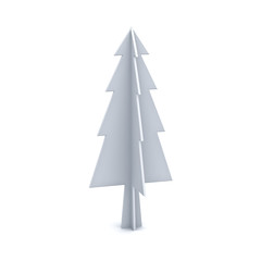 Aufkleber - White christmas tree isolated on white background for christmas decoration 3D rendering