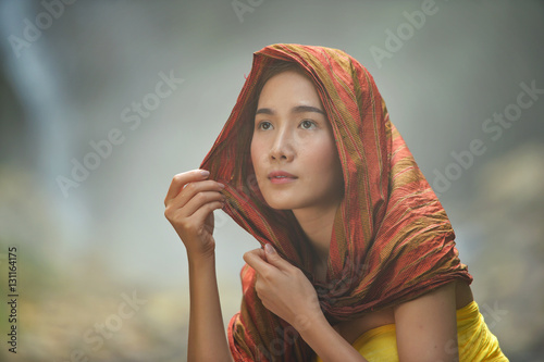Asian Woman Wearing Traditional Laos Peoplevintage Stylelaos Buy 