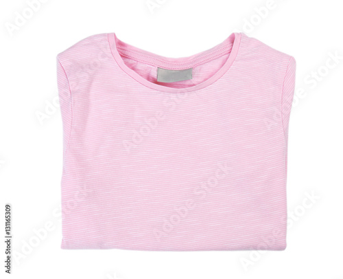 Blank pink t-shirt on white background Stock Photo | Adobe Stock