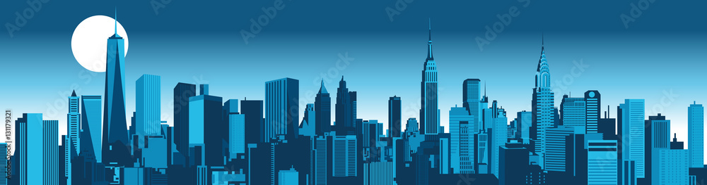 New York City skyline Stock Vector | Adobe Stock