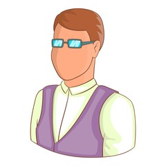 Wall Mural - Man in glasses avatar icon. Cartoon illustration of avatar vector icon for web design