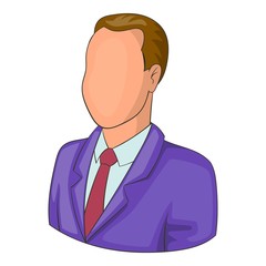 Canvas Print - Man in suit avatar icon. Cartoon illustration of avatar vector icon for web design