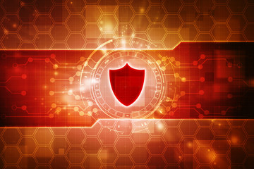 Poster - 3d illustration Security concept - shield 
