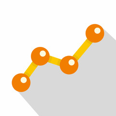 Poster - Chart statistics line icon. Flat illustration of chart statistics line vector icon for web