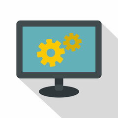 Poster - Monitor settings icon. Flat illustration of monitor settings vector icon for web