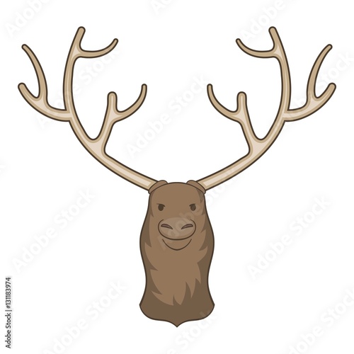 Moose head icon. Cartoon illustration of moose head vector icon for web