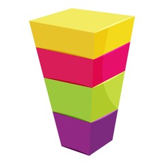 Poster - Color cubes stacked icon. Cartoon illustration of color cubes stacked vector icon for web