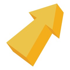Poster - Yellow arrow icon. Cartoon illustration of yellow arrow vector icon for web