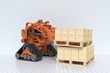 Forklift car Orange color for use in heavy industry on the white space,3D rendering