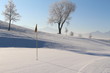 canvas print picture - Golfparadies im Winter