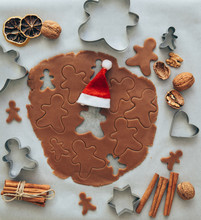 Gingerbread Men Cookies And Ingredients