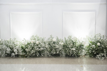 wedding backdrop with flower and wedding decoration