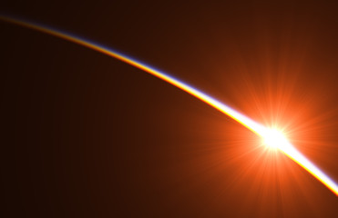 Wall Mural - first rays of the sun above the earth in space