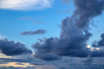 Wall Mural - sunset sunrise clouds on sky, nature landscape background