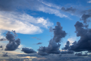 Wall Mural - sunset sunrise clouds on sky, nature landscape background