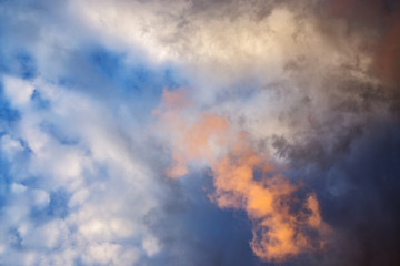 Wall Mural - sunset sunrise clouds on sky, nature landscape background