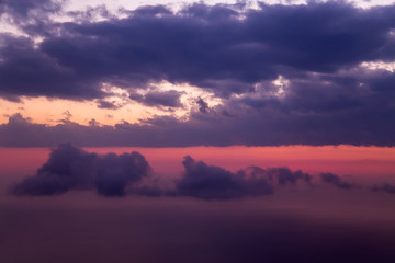 Wall Mural - sunset sunrise clouds on sky, nature landscape background