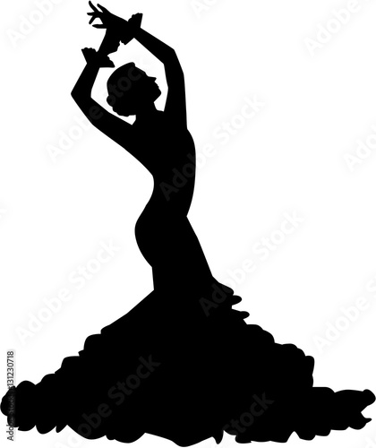 Silhouette of flamenco dancer Wallpaper Mural