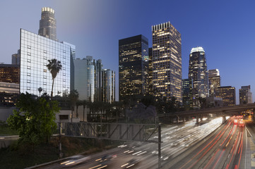 Wall Mural - Los Angeles downtown twilight transition