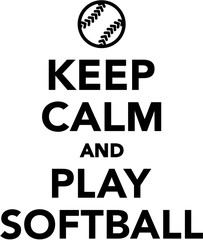 Wall Mural - Keep calm and play softball