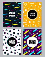 Wall Mural - set of chaotic geometry backgrounds. covers, placards, banners, posters, flyers. vector illustration