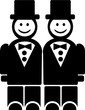 Smiling grooms - gay wedding couple