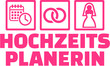 Wedding planner icons with german female job title