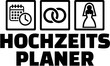 Wedding planner icons with german job title