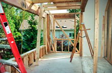 Home Remodeling - Framing Extension To Master Bedroom. Note: Scanned From 35mm Film