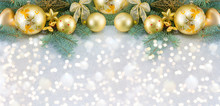 Yellow Christmas Decorations And Banner