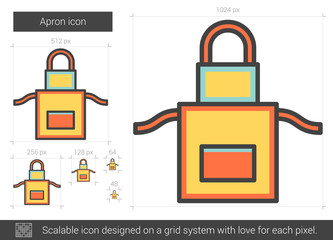 Poster - Apron line icon.