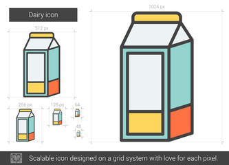 Canvas Print - Dairy line icon.