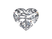 3D Illustration Diamond Heart Stone On A White Background