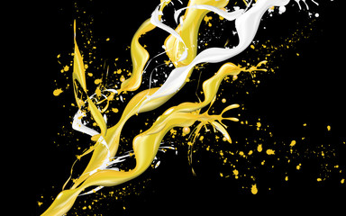 Wall Mural - yellow and white pigment element