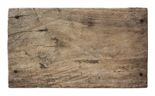 Plank Of Old Wood Isolated On White Background