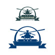 Helicopter Chopper Propeller Silhouette Vintage Logo Template