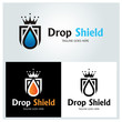 Drop shield logo design template ,Vector illustration