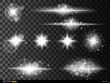 White glowing light burst explosion with transparent. Vector illustration for cool effect decoration  ray sparkles. Bright star.  shine gradient glitter,  flare. Glare texture.