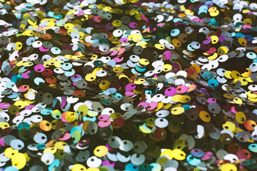 Sequins sparkling fabric multicolor background