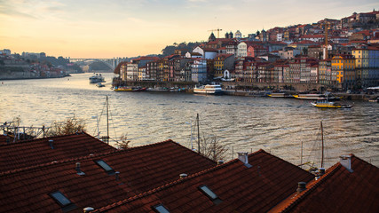 Wall Mural - View of Porto old town and Duoro river, Portugal.