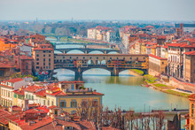Ponte Vecchio Over Arno River In Florence, Italy