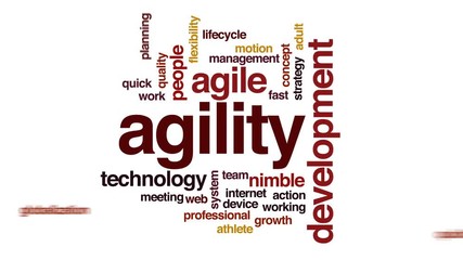 Wall Mural - agility animated word cloud.