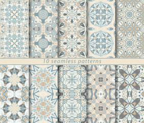 Naklejka na meble Set of ten seamless abstract patterns.