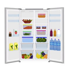 Wall Mural - Open fridge full of fresh fruits and vegetables