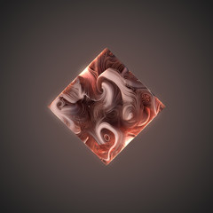 Poster - Abstract weave pink lines in the form of cube. 3D rendering