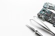 © 279photo - concept repair smartphone - parts of digital gadgets with tools