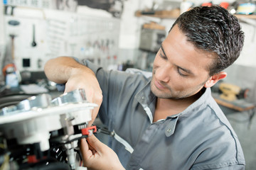 man with machine