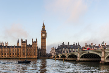 Big ben in winter morning