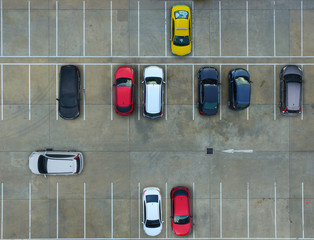 Empty parking lots, aerial view.