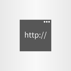 Fototapete - Browser window with icon http text line icon isolated on dark ba